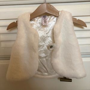 NEW White Faux fur vest